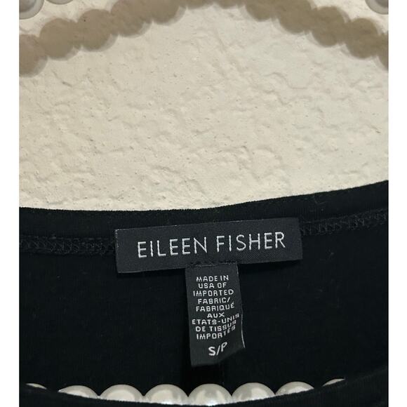 Eileen Fisher Size Small Top Black Long Sleeve Casual Stretchy Shirt Made in USA - Picture 3 of 8
